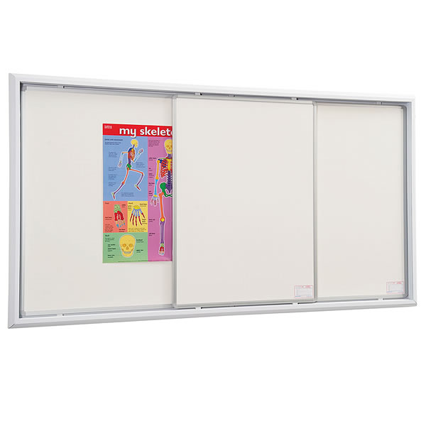 Whiteboard with Sliding Panels for Additional Writing Area White Light